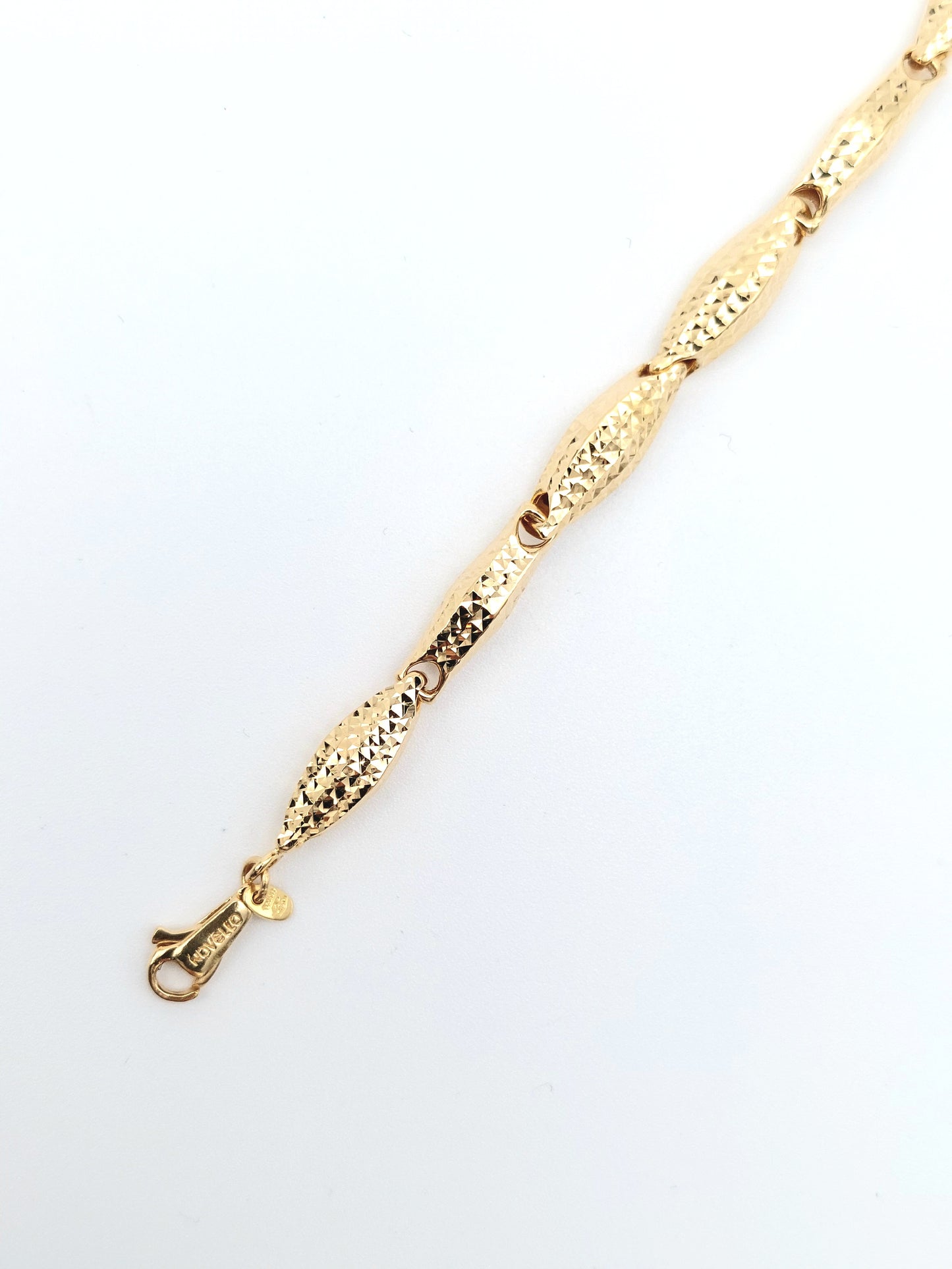 Bracciale da donna in oro 18 KT finitura diamantata,cm 21.BR-D-ORO024.