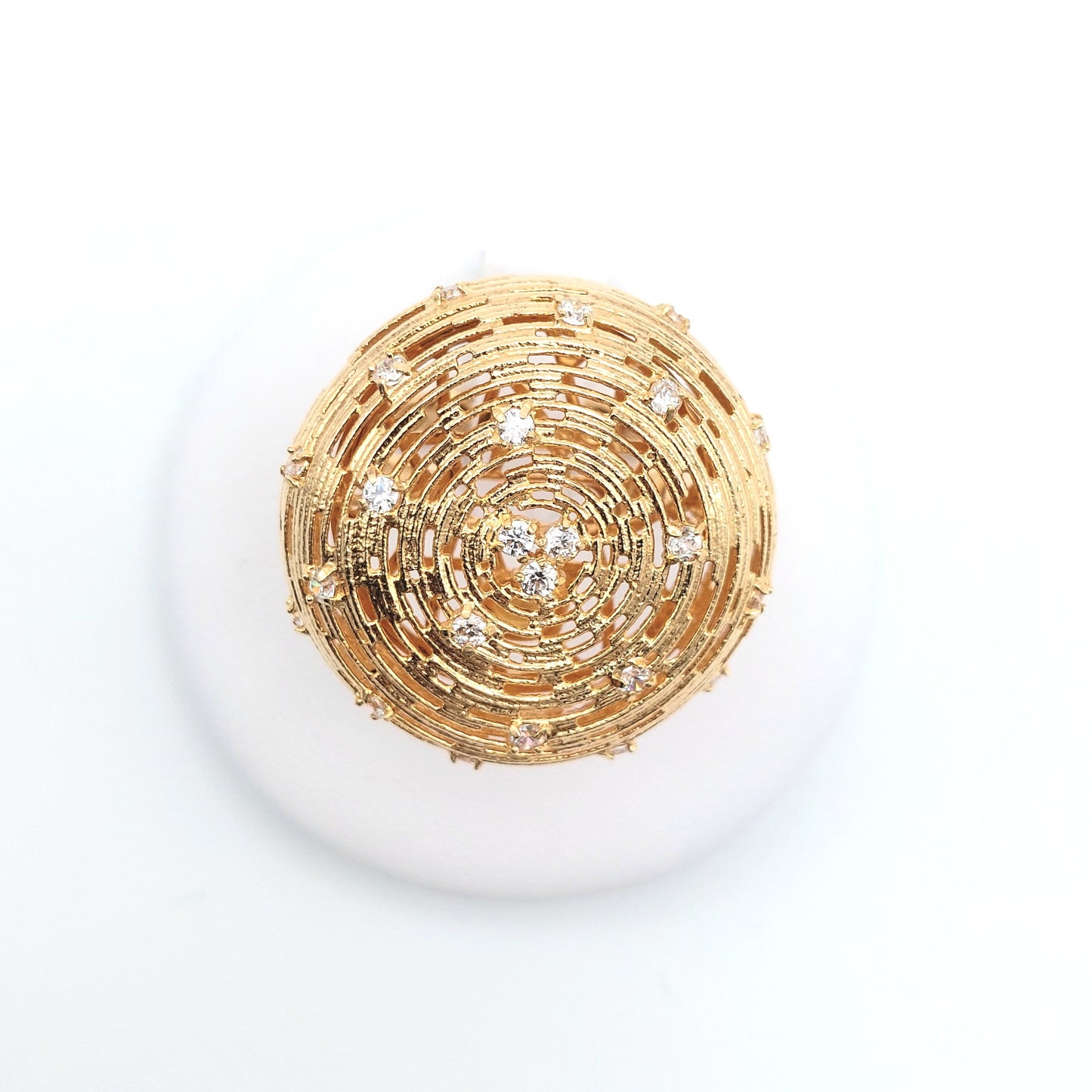 Anello da Donna con zirconi bianchi in Oro Giallo 18 KT. AN-ORO064.