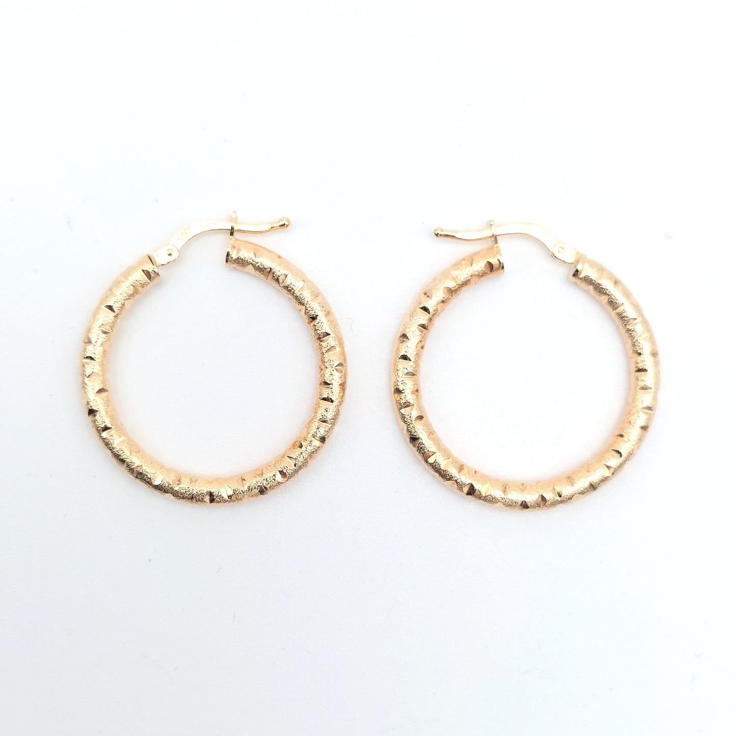 Orecchino a cerchio satinato in oro giallo 18 KT. OR-ORO019.