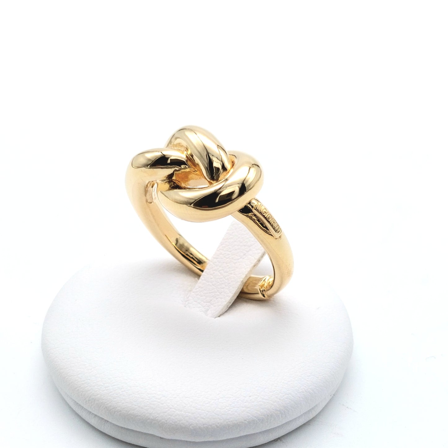 Anello a nodo in oro giallo 18 KT in elettroformatura. AN-ORO087.