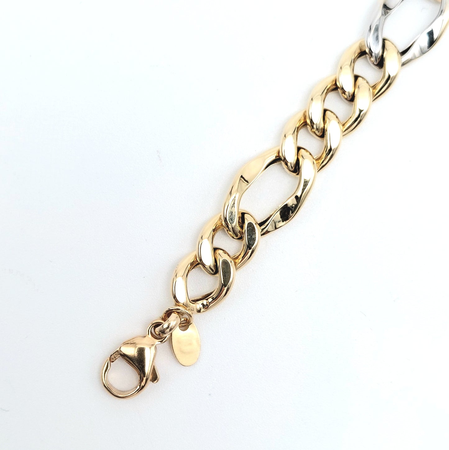 Bracciale da donna a catena in oro giallo e bianco 18 KT. BR-D-ORO045.
