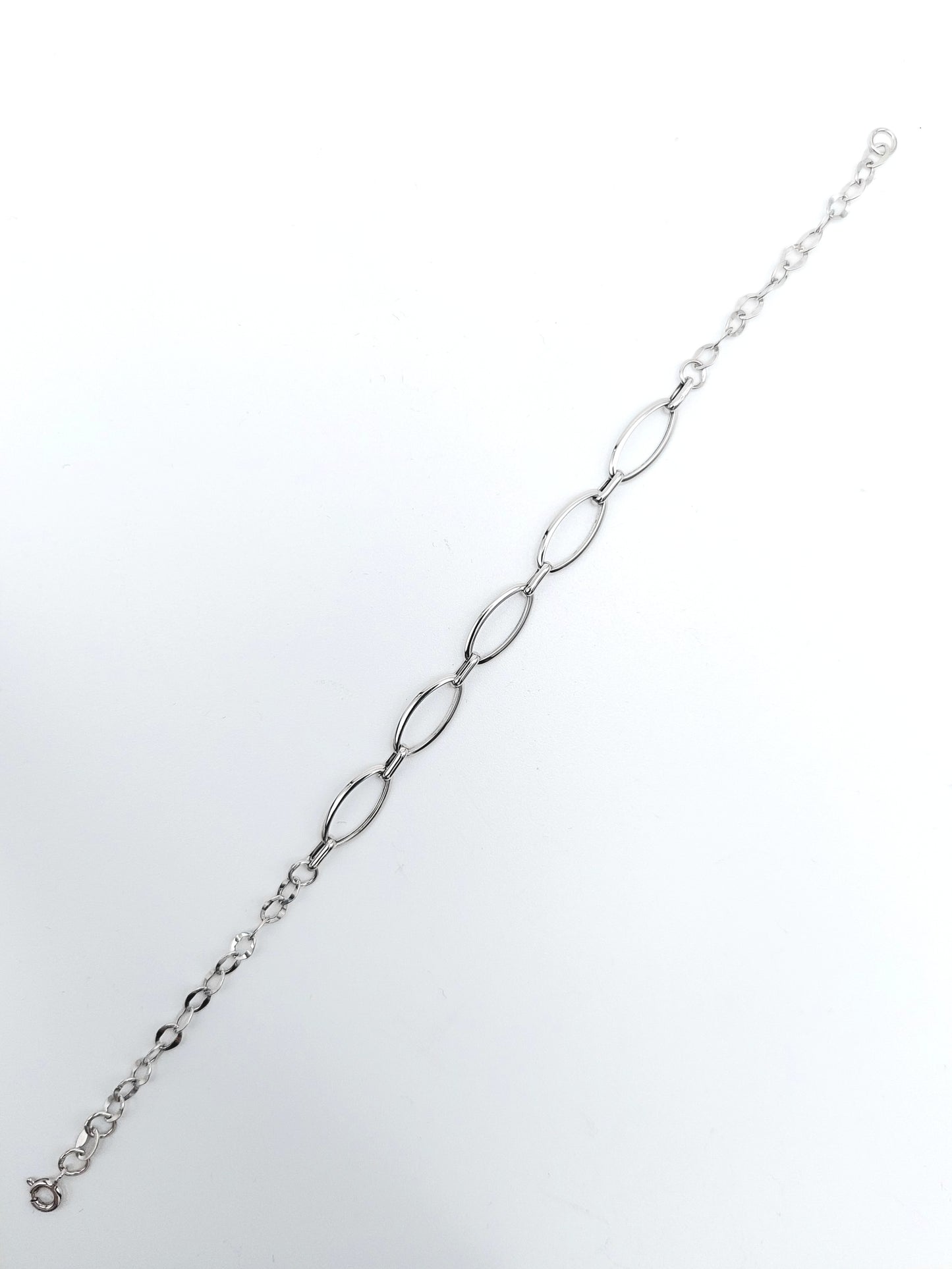 Bracciale da donna a catena in oro bianco 18 KT. BR-D-ORO056.