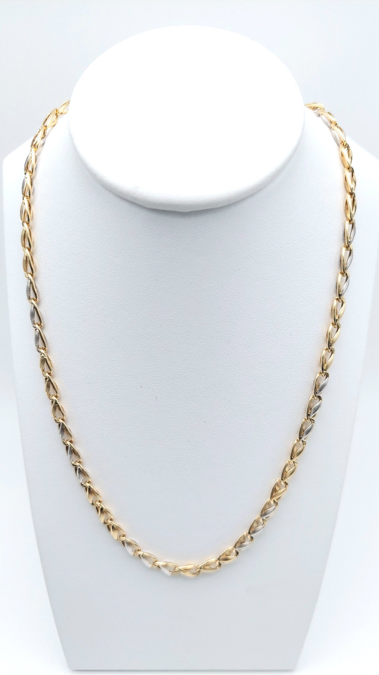 Catena da uomo in oro giallo e bianco 18 KT . COL-U-ORO005.