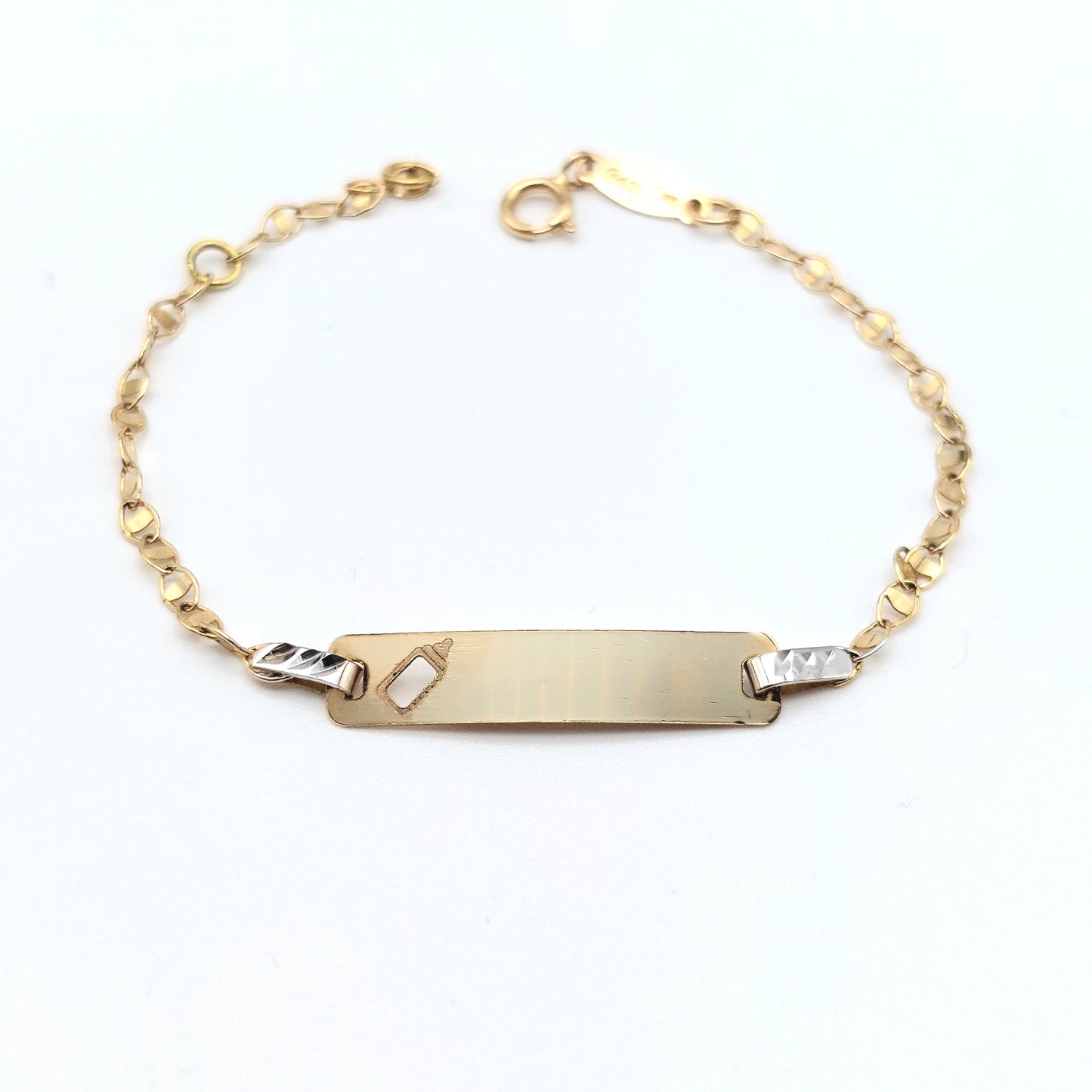 Bracciale baby in oro giallo e bianco 18 kt. BR-B-ORO013.