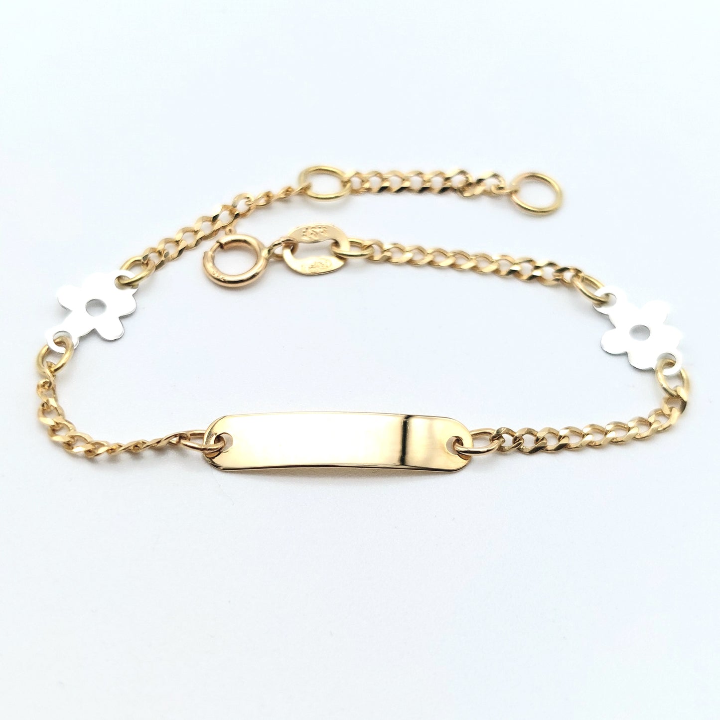 Bracciale baby in oro giallo e bianco 18 kt. BR-B-ORO015.