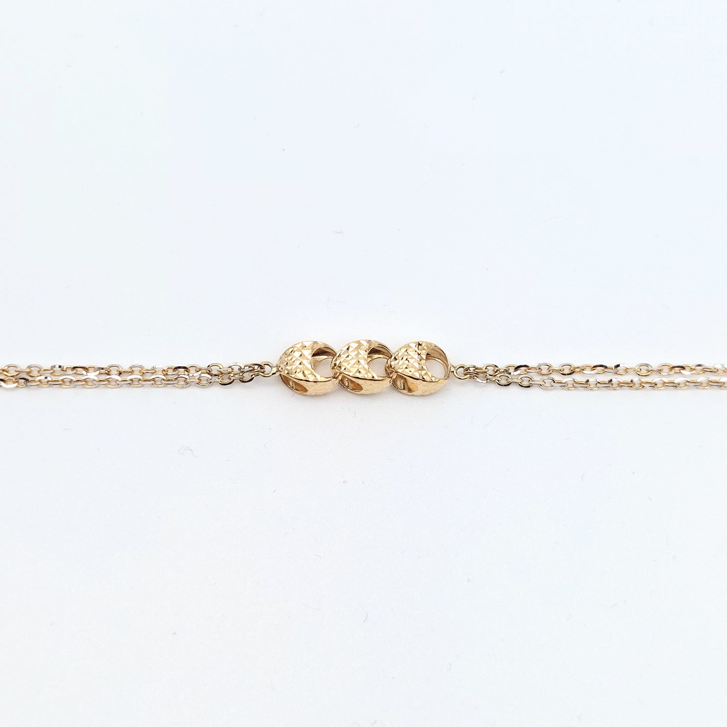 Bracciale da Donna modello Diva Square in oro Giallo e Bianco 18 kt. BR-D-ORO003.