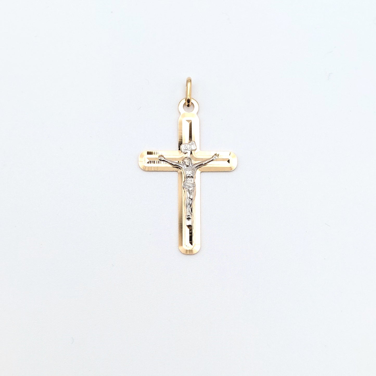 Croce in oro giallo e bianco 18 kt. CR-ORO003.