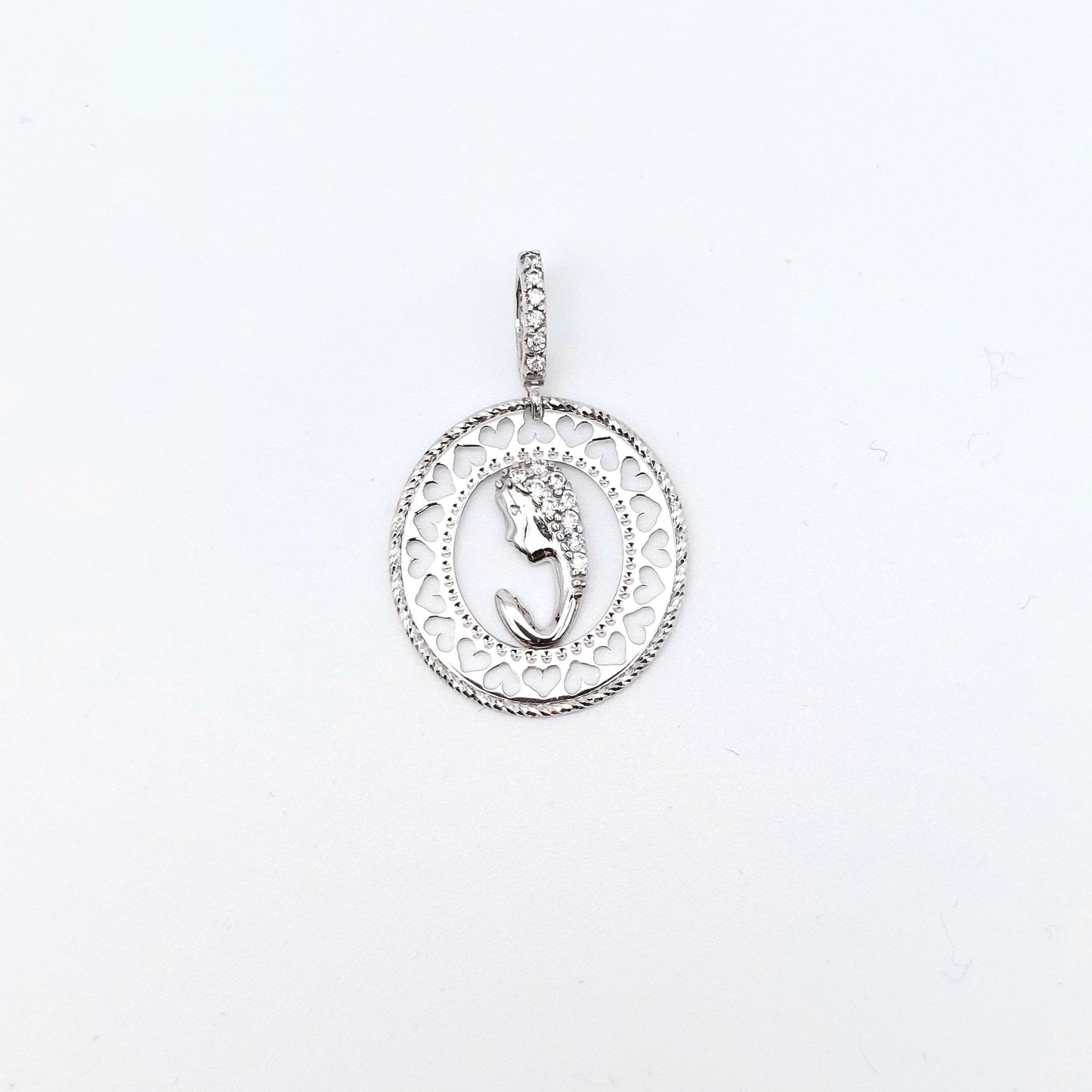 Medaglia da donna in oro bianco 18 kt. MED-ORO007.