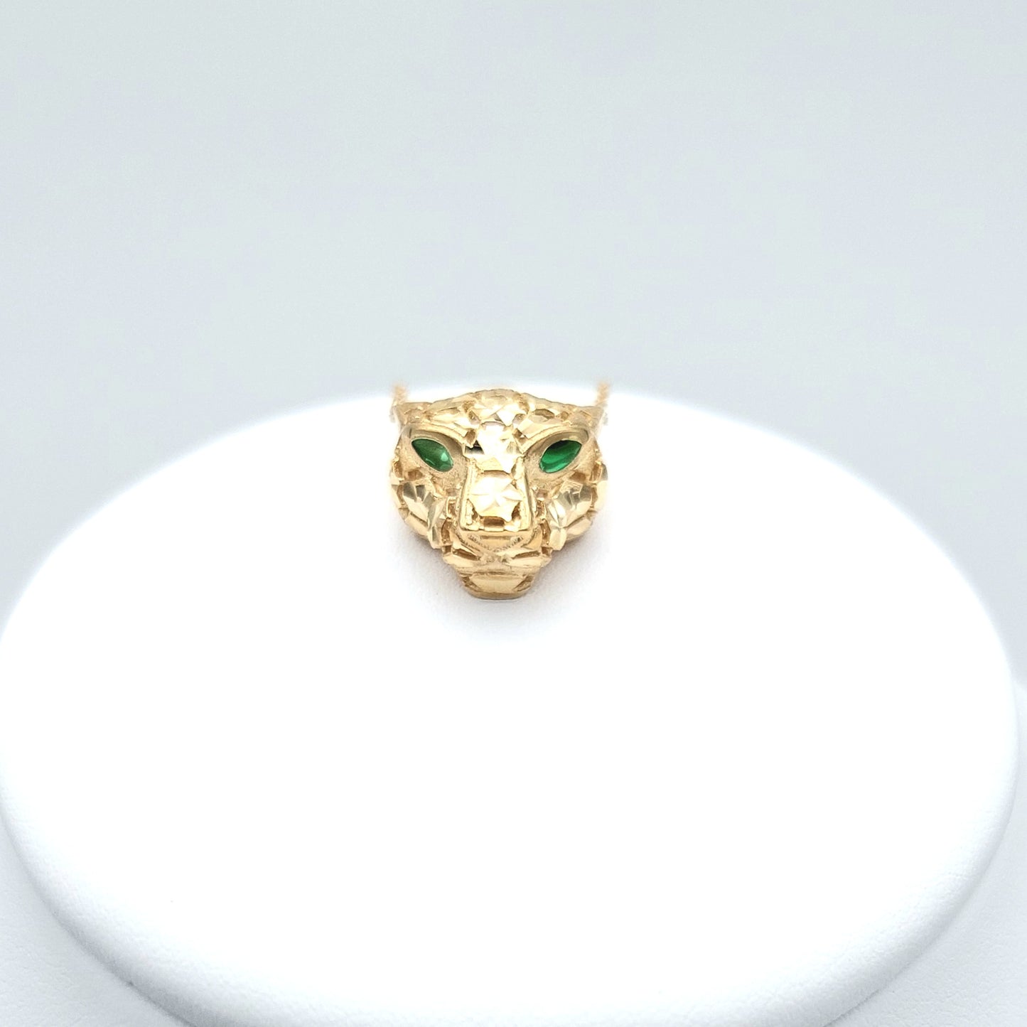 Collana acatena con testa di pantera diamantata in oro giallo 18 KT. COL-D-ORO022.