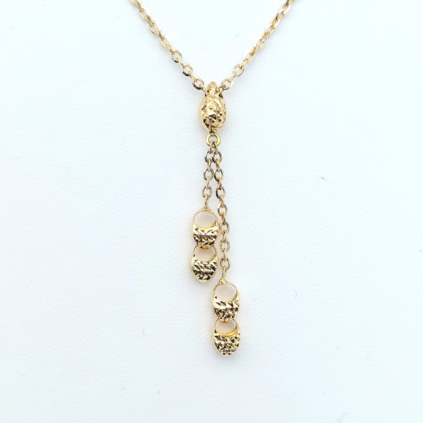 Collana a catena con elementi diamantati in oro giallo 18 KT. COL-D-ORO024.