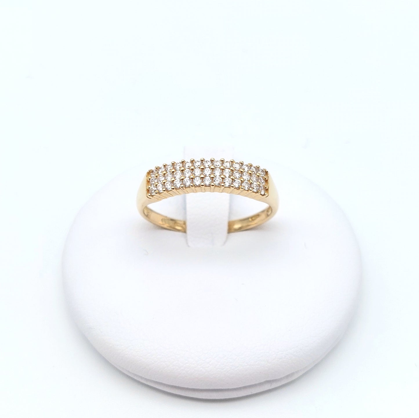 Anello mezza veretta a 3 fili in oro giallo 18KT. AN-ORO042.