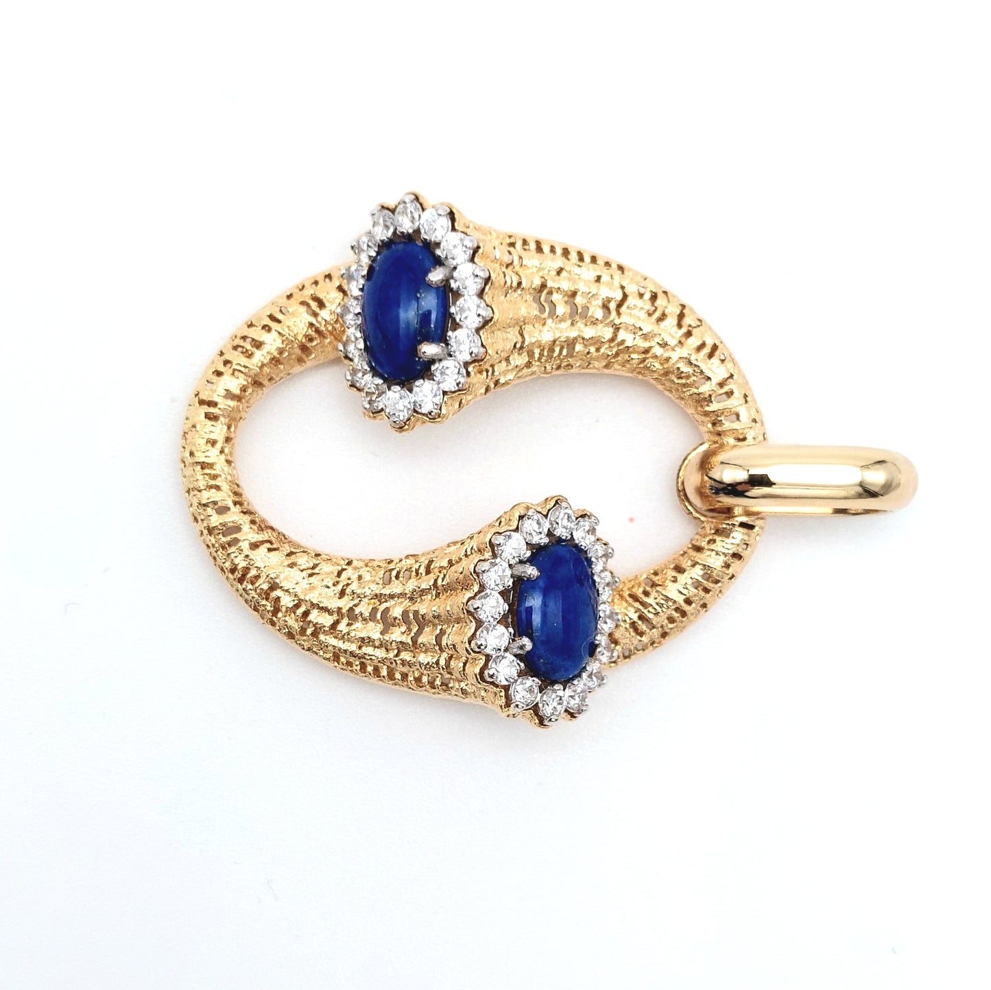 Ciondolo con lapis e zirconi bianchi in oro giallo 18 kt. CIO-ORO006 .