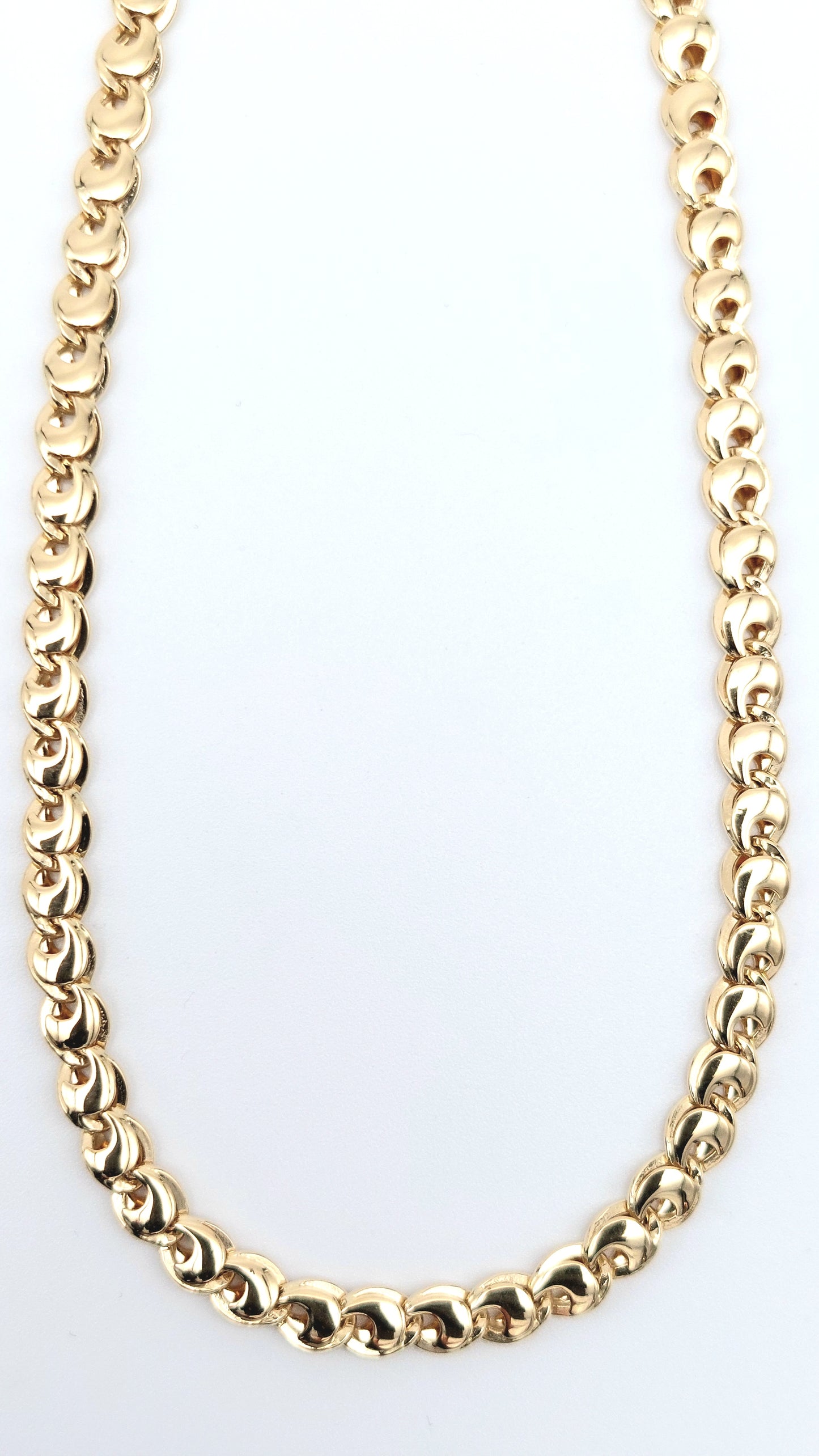 Collana da uomo a catena piatta in oro giallo 18 KT. COL-U-ORO003.