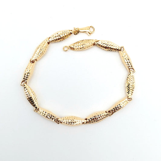 Bracciale da donna in oro 18 KT finitura diamantata,cm 21.BR-D-ORO024.