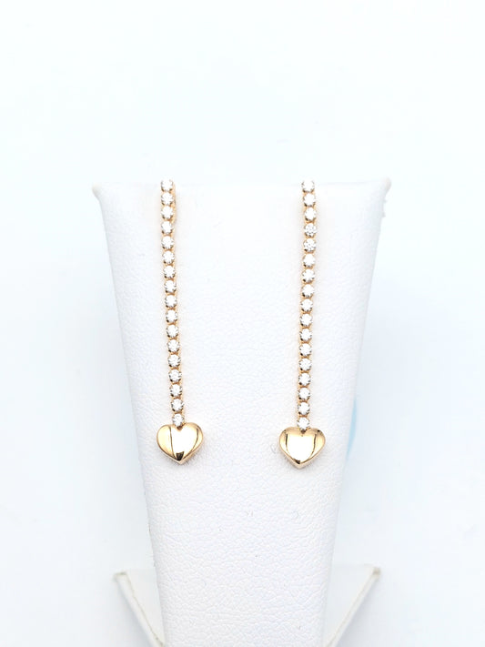 Orecchini pendenti in oro giallo 18 KT con zirconi. OR-ORO011.