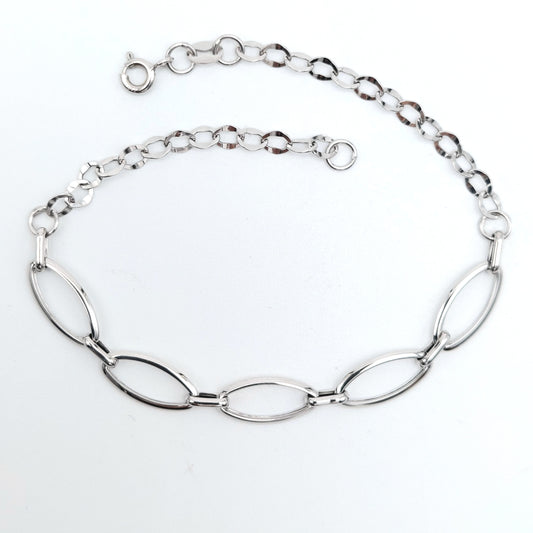 Bracciale da donna a catena in oro bianco 18 KT. BR-D-ORO056.
