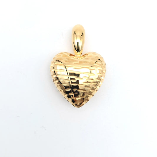 Ciondolo elettroformato a cuore in oro giallo 18 KT.CIO-ORO012.