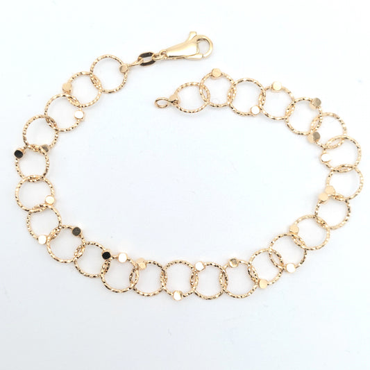 Bracciale a catena, Diamond Loop Collection,con cerchi e cubetti in Oro Giallo 18 KT.BR-D-ORO060.