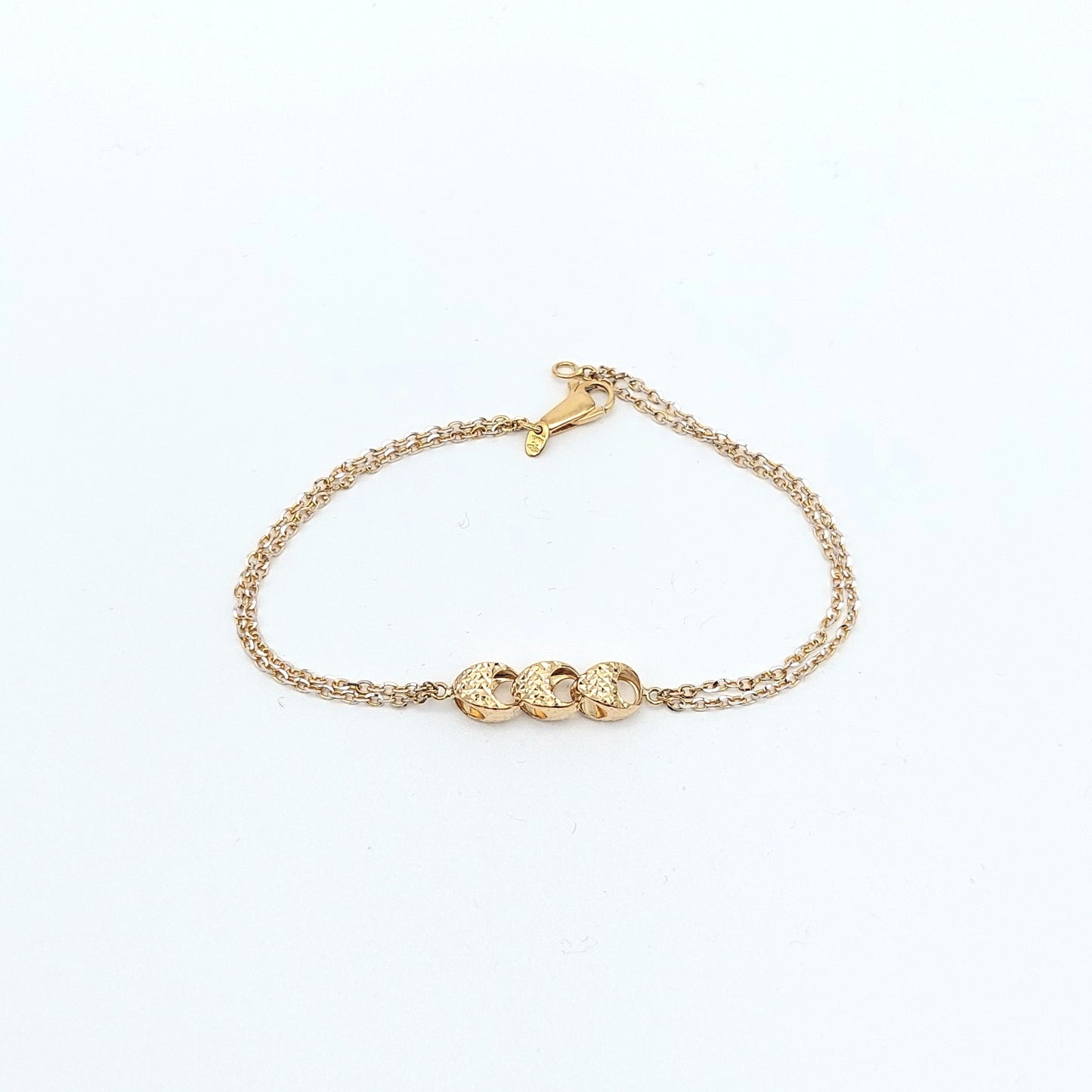 Bracciale da Donna modello Diva Square in oro Giallo e Bianco 18 kt. BR-D-ORO003.
