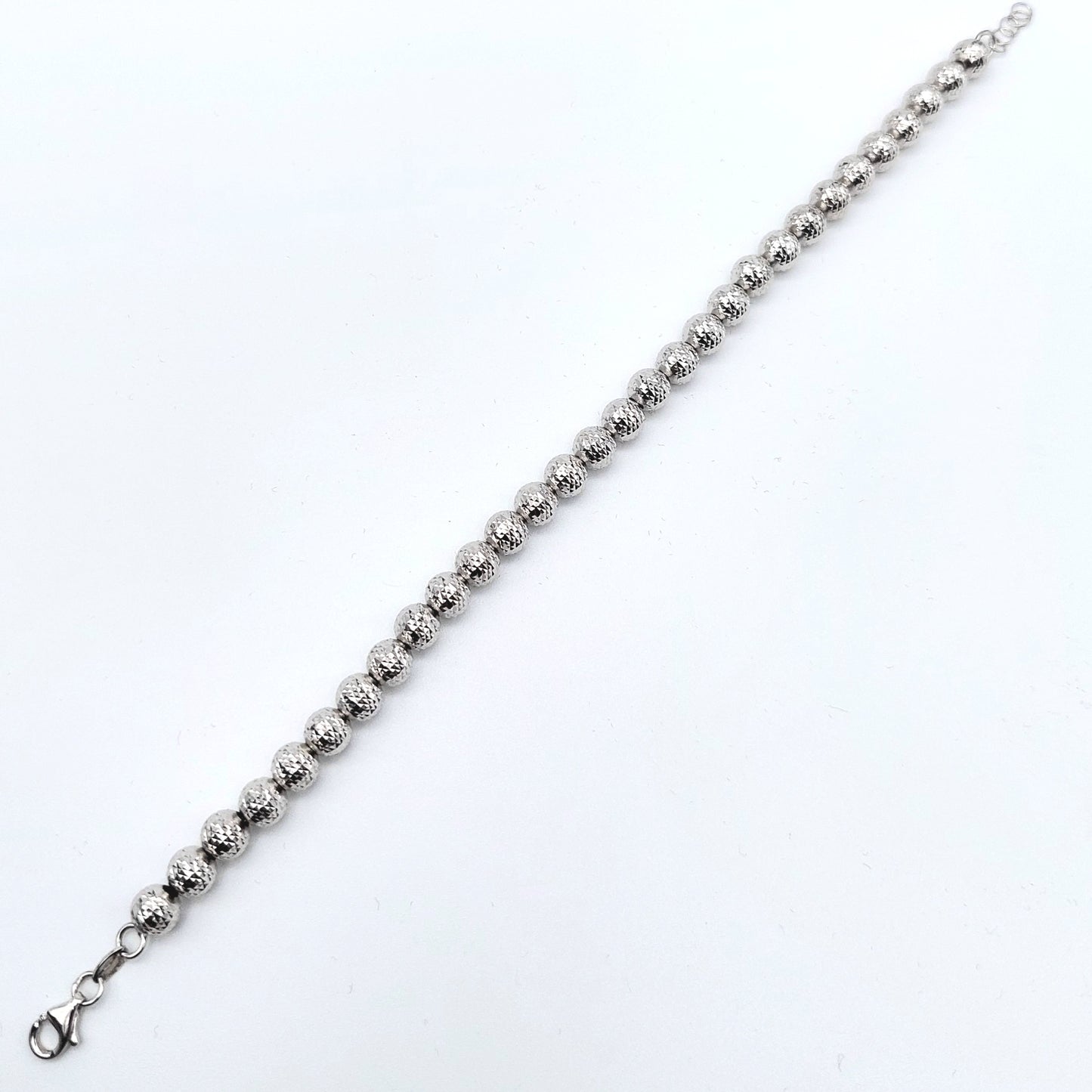 Bracciale a sfere diamantate in oro bianco 18 kt. BR-D-ORO006.