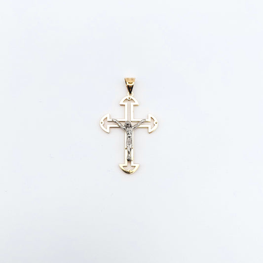 Croce in oro giallo e bianco 18 kt. CR-ORO005.
