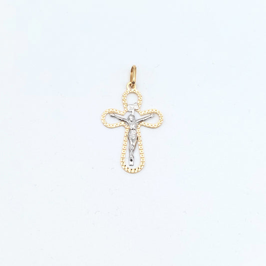 Croce in oro giallo e bianco 18 kt. CR-ORO010.
