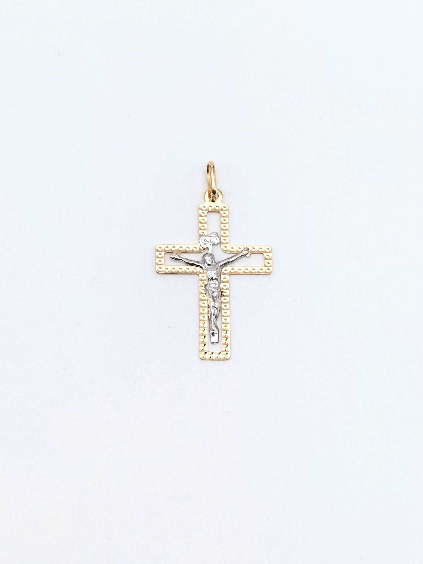 Croce in oro giallo e bianco 18 kt. CR-ORO011.