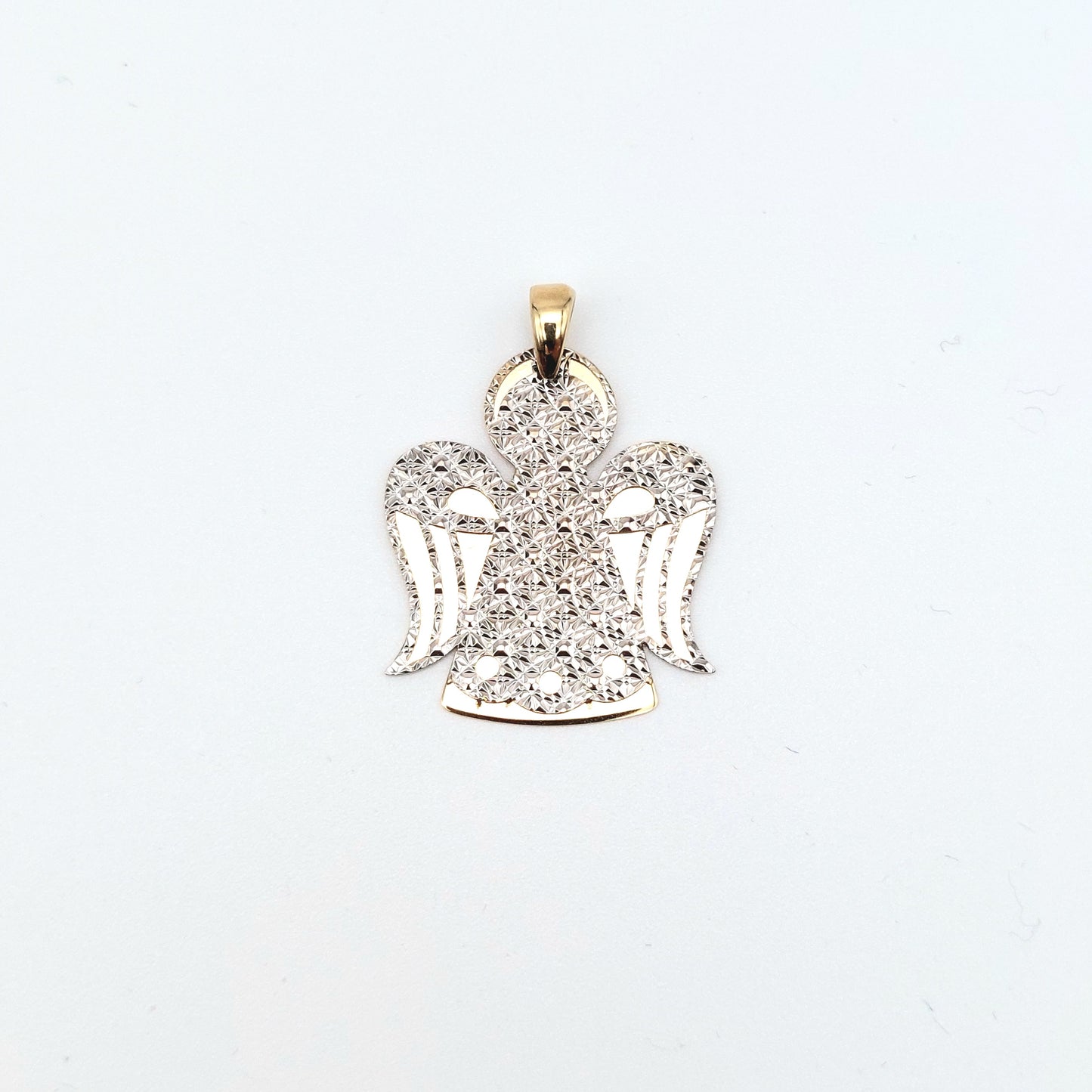 Pendente da donna a lastra giallo e bianco in oro 18 kt. CIO-ORO001.