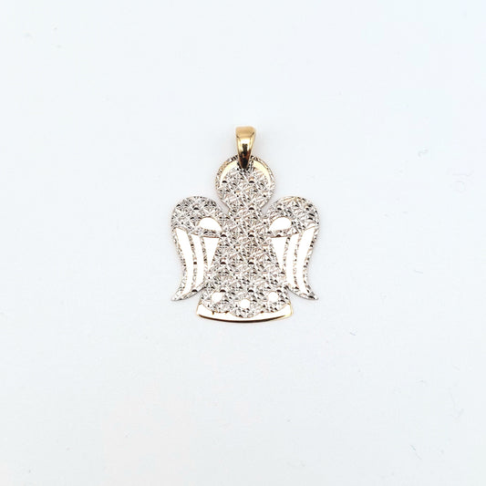 Pendente da donna a lastra giallo e bianco in oro 18 kt. CIO-ORO001.