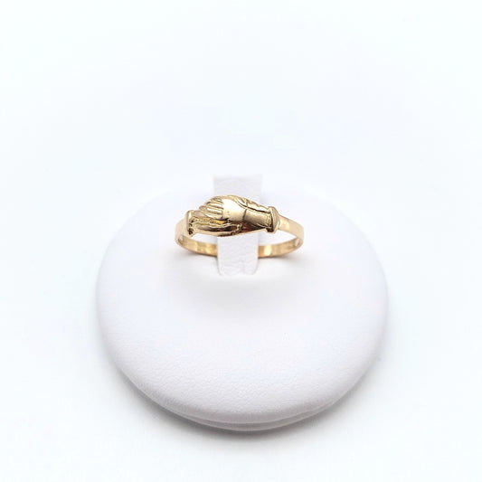 Anello mani di santa Rita in oro giallo 18 KT. AN-ORO033.