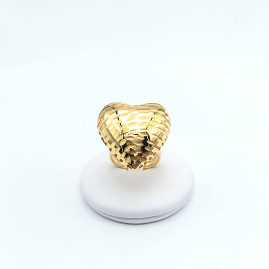 Anello in oro giallo 18 kt. AN-ORO007. Anello in elettroformatura diamantato a mano. Misura 15.
