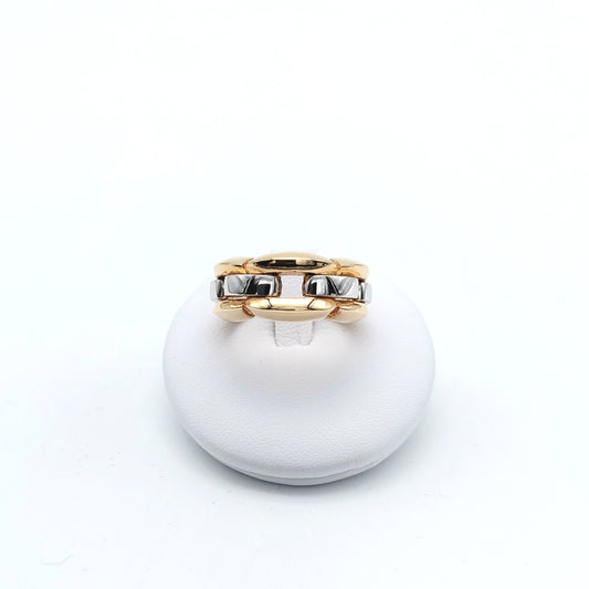 Anello microfuso in oro giallo e bianco 18 KT. AN-ORO008.