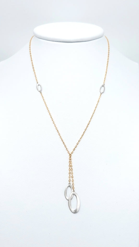 Collana in oro 18 KT bicolore, con elementi. COL-D-ORO003.