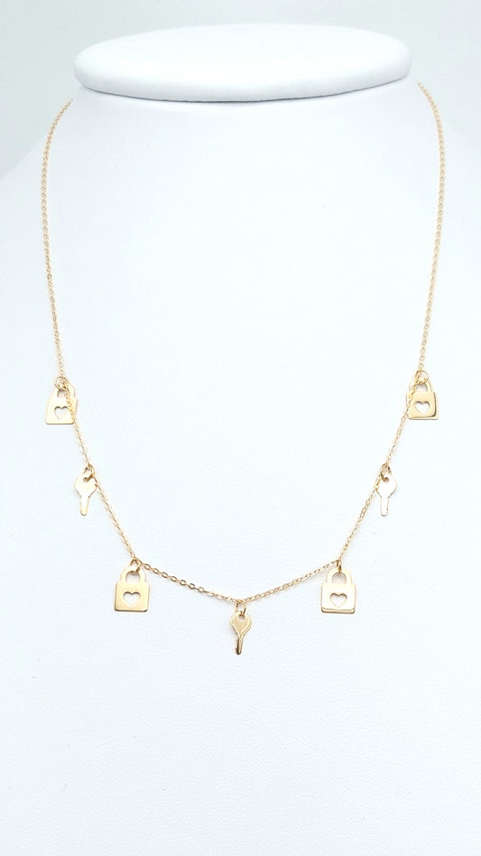 Collana a catena con pendenti in oro giallo 18 KT. COL-D-ORO009.