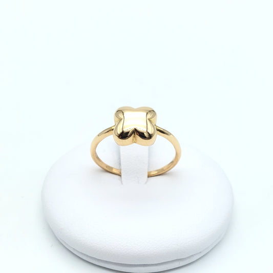 Anello quadrifoglio in oro giallo 18 KT. AN-ORO039.
