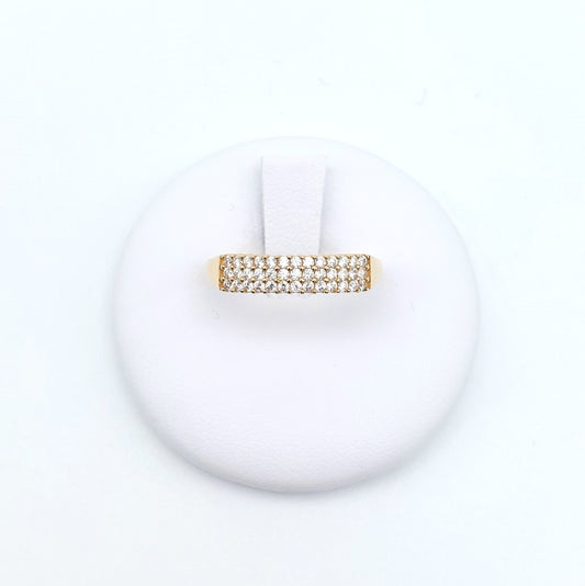 Anello mezza veretta a 3 fili in oro giallo 18KT. AN-ORO042.