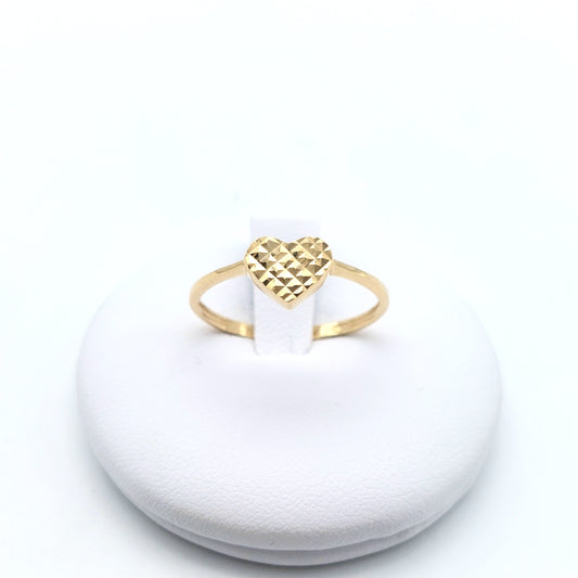 Anello cuore diamantato in oro giallo 18kt. AN-ORO043.