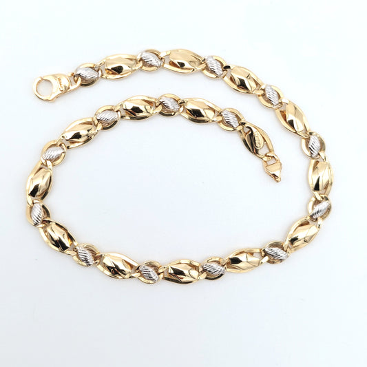 Bracciale uomo in oro giallo e bianco 18 kt. BR-U-ORO001.