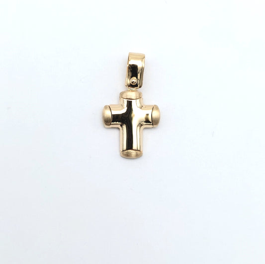 Croce da uomo in oro giallo 18 kt con diamantino. CR-ORO023.